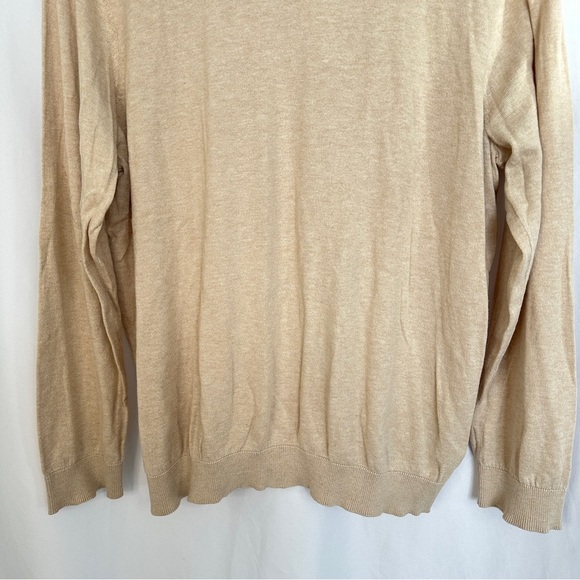 J. Mclaughlin Sweater Mens XL Cashmere Blend Crewneck Pullover Brown Tan - Picture 3 of 12
